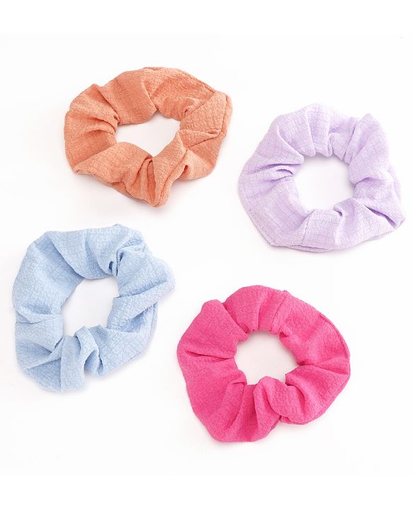 Pine Kids Scrunchies Sets Pack of 4 - Pink Brown