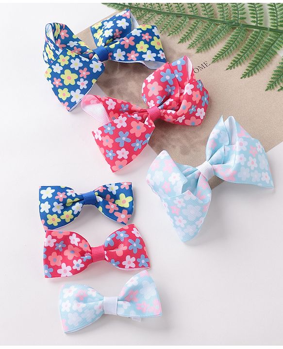 Babyhug Bow and Butterfly Clips Pack of 6 - Multicolor