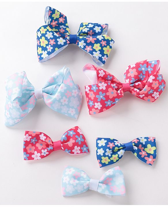 Babyhug Bow and Butterfly Clips Pack of 6 - Multicolor