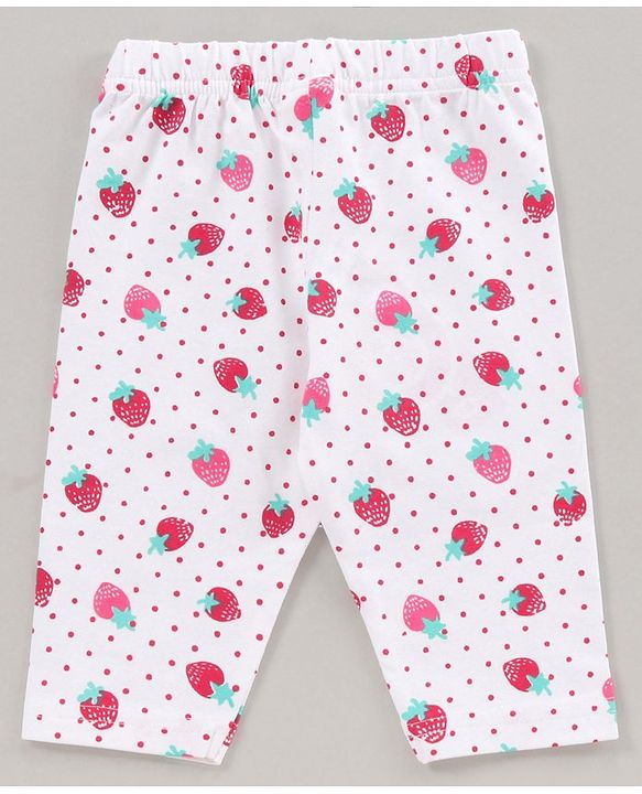Babyhug Three Fourth Length Lycra Printed Leggings Pack Of 3 - Multicolor