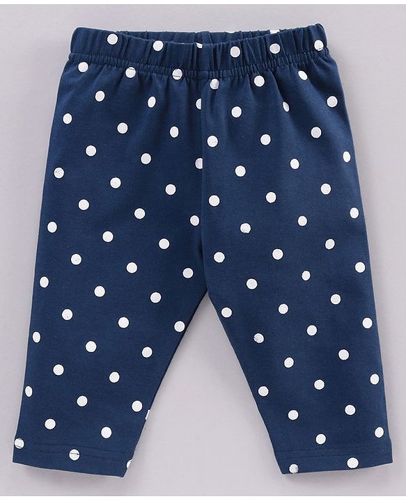 Babyhug Three Fourth Length Cotton Floral Printed Leggings - Pink & Blue