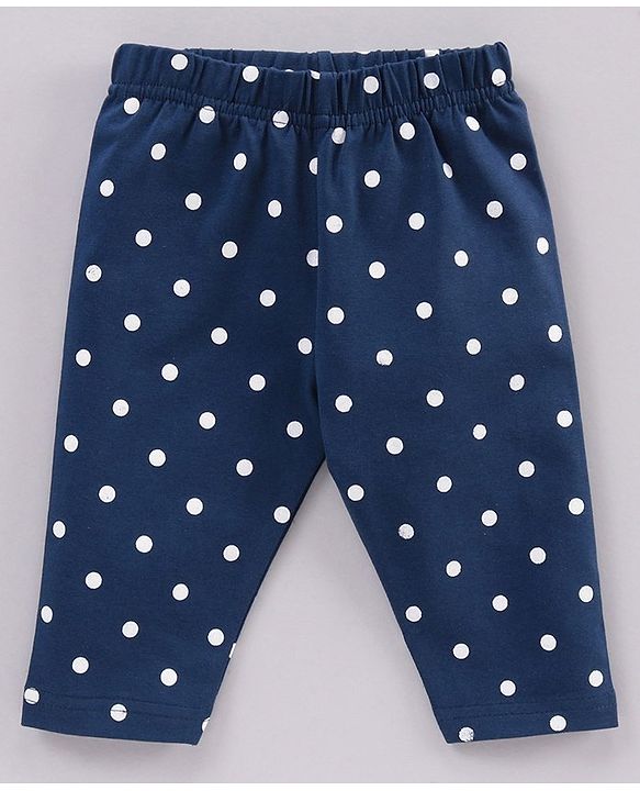 Babyhug Three Fourth Length Cotton Floral Printed Leggings - Pink & Blue