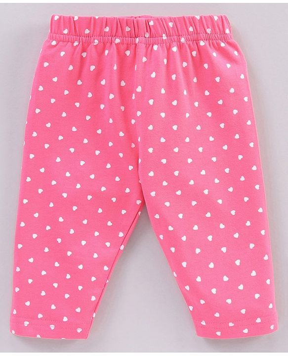 Babyhug Three Fourth Length Cotton Floral Printed Leggings - Pink & Blue