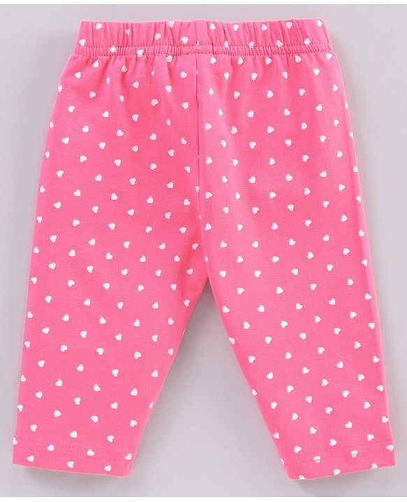 Babyhug Three Fourth Length Cotton Floral Printed Leggings - Pink & Blue