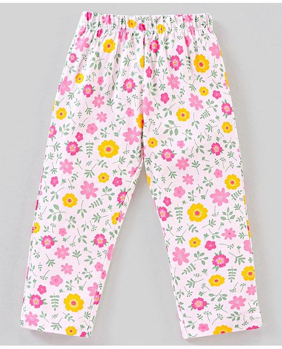 Babyhug 100% Cotton Full Sleeves Night Suit Dino Print - Pink