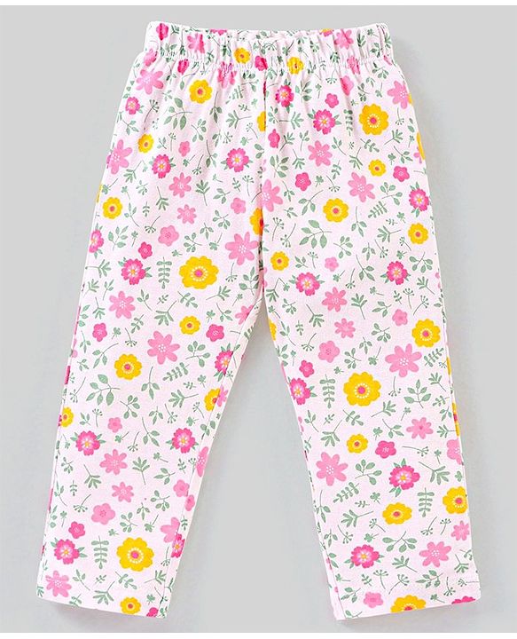 Babyhug 100% Cotton Full Sleeves Night Suit Dino Print - Pink