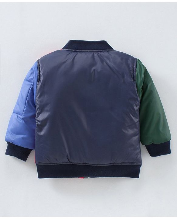 Babyhug Full Sleeves Color Block Bomber Jacket - Multicolor