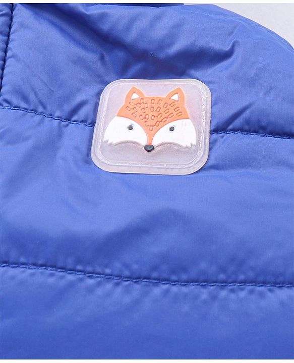 Babyhug Nylon Elastane Full Sleeves Hooded Reversible Jacket - Orange and Blue