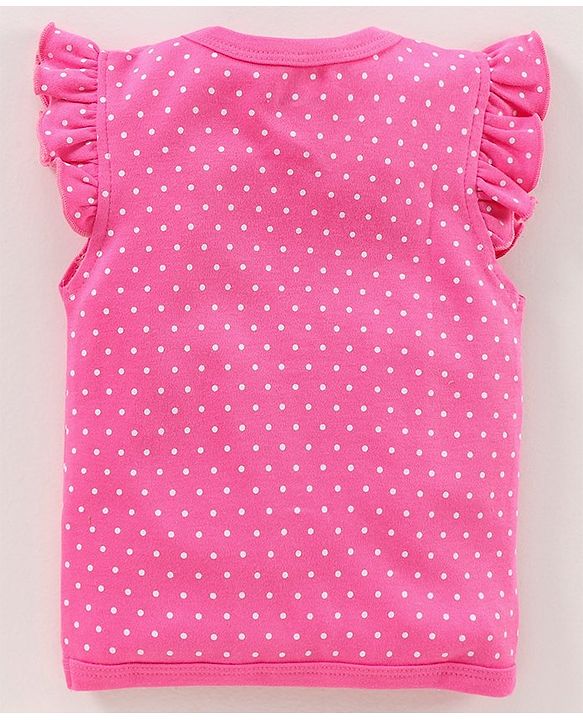 Babyhug 100% Cotton Cap Sleeves Vests Pack of 2 Floral & Polka Dot Print- Multicolor