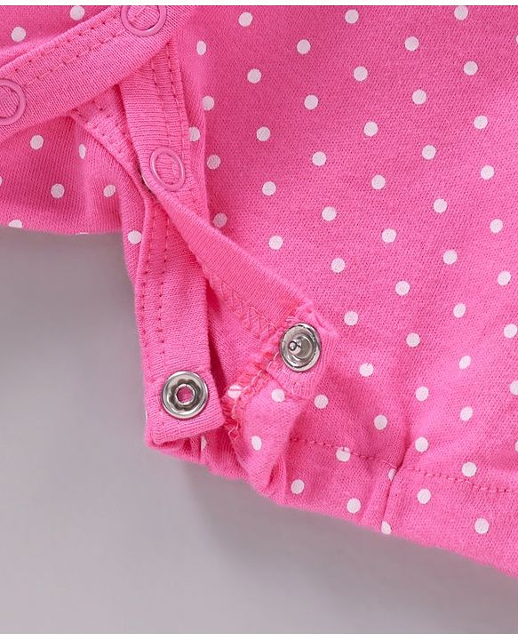 Babyhug Short Sleeves 100% Cotton Romper Pack of 2 - Pink Yellow