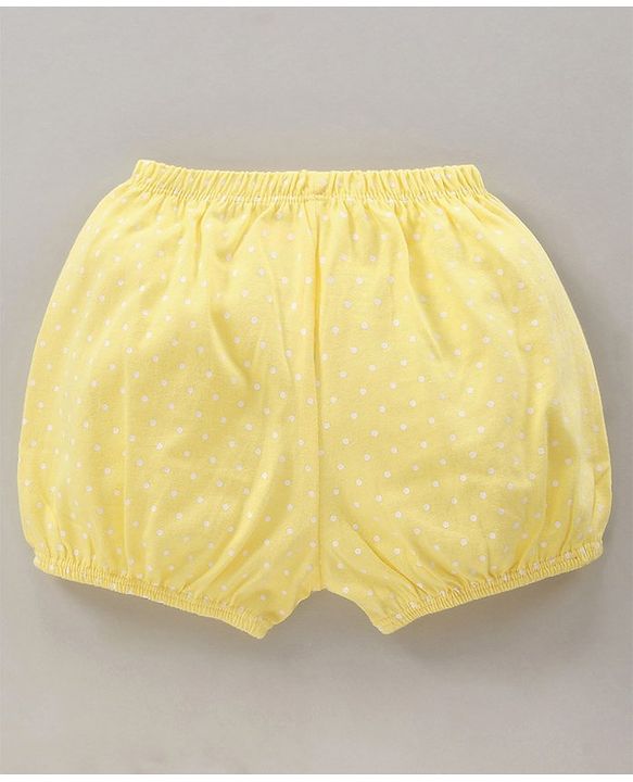 Babyhug 100% Cotton Bloomers Cat Print & Striped Pack Of 5 - Pink Yellow