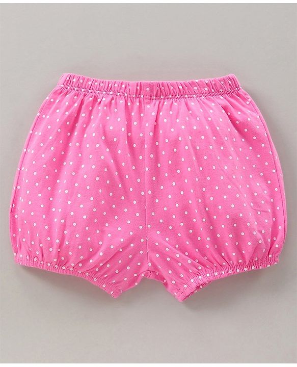 Babyhug 100% Cotton Bloomers Cat Print & Striped Pack Of 5 - Pink Yellow