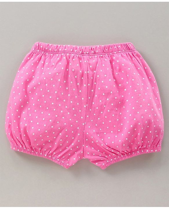 Babyhug 100% Cotton Bloomers Cat Print & Striped Pack Of 5 - Pink Yellow