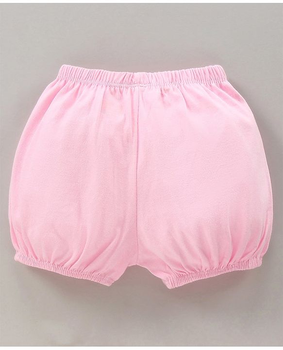 Babyhug 100% Cotton Bloomers Cat Print & Striped Pack Of 5 - Pink Yellow