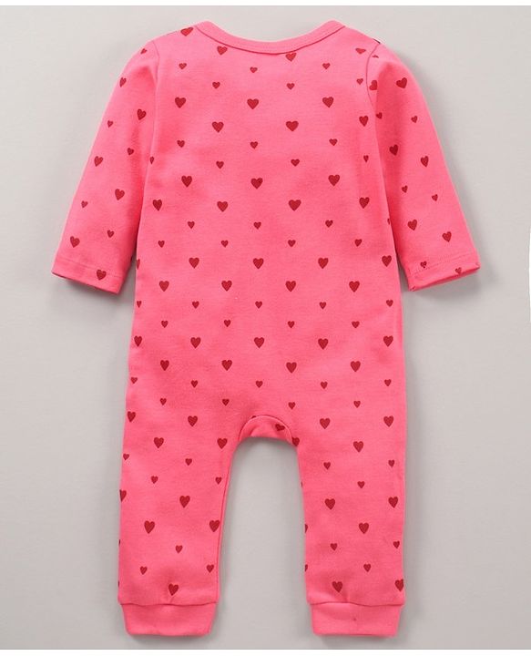 Babyhug 100% Cotton Knit Full Sleeves Rompers Set Heart & Penguin Print Pack of 2 - Multicolour