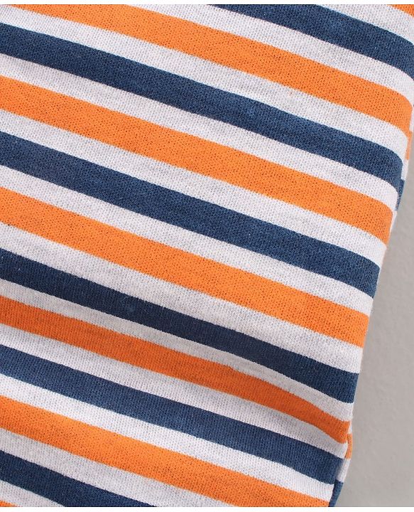Babyhug 100% Cotton Full Sleeves Fox Print & Striped Rompers Pack Of 2 - Multicolour