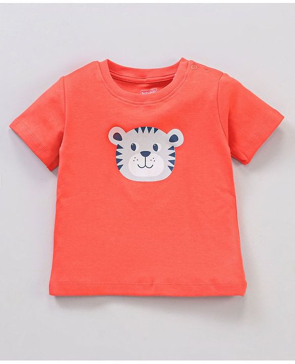 Babyhug Half Sleeves T-Shirt & Hooded Jacket With Joggers Tiger Print - White Orange Blue