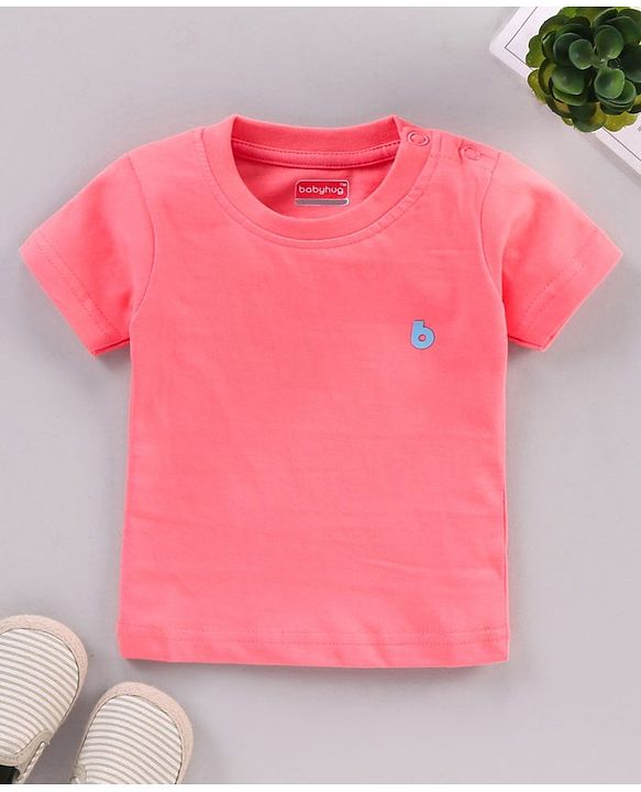 Babyhug Half Sleeves Solid T-Shirt - Pink