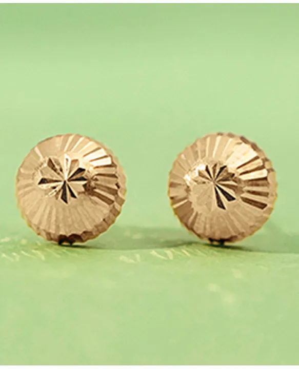 14 Karat Yellow Gold, 14mm Earrings Containing Round Cut Diamonds Weighing  0.11 Carats. | XIV Karats LTD