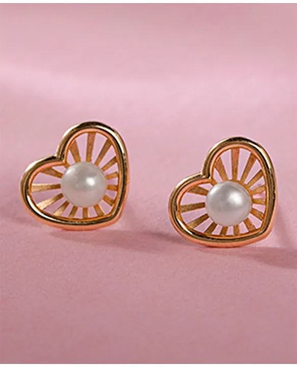 Buy Gold Plated Pearl Manufactured Circular Stud Earrings by Anaash Online  at Aza Fashions.