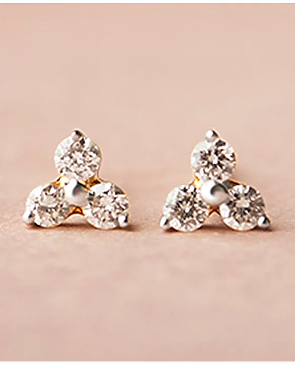 Buy quality 14k white gold diamond halo snowflake stud earrings in Pune