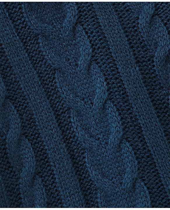 Babyhug Full Sleeves Knit Pullover Cable Knit Sweater - Navy Blue