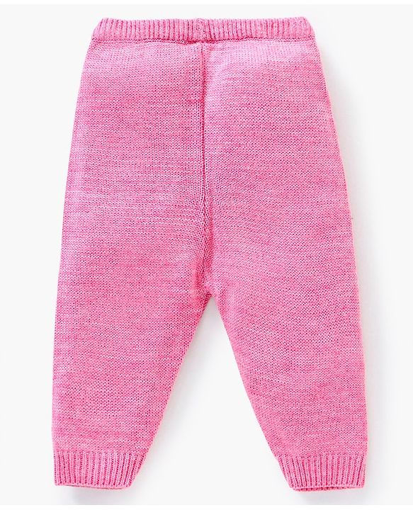 Babyhug Full Sleeves Baby Sweater Set With Cap Bunny Patch- Pink