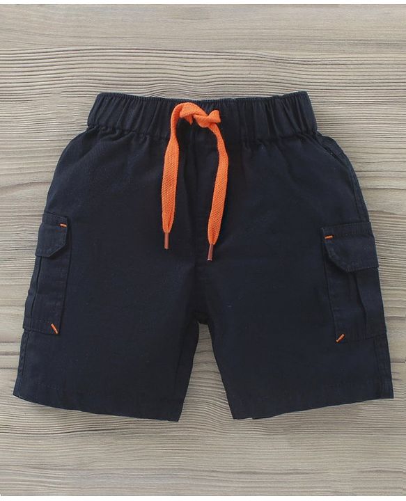 Babyhug Half Sleeves Tee and Shorts Set Text Print - Orange Navy