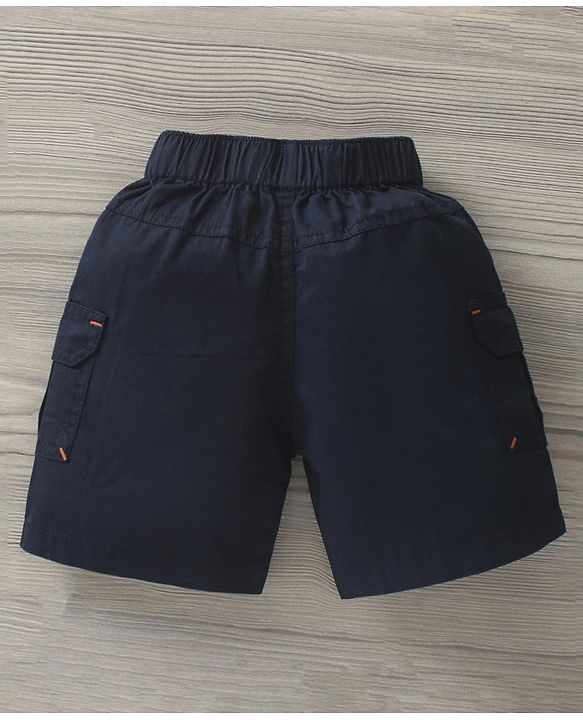 Babyhug Half Sleeves Tee and Shorts Set Text Print - Orange Navy