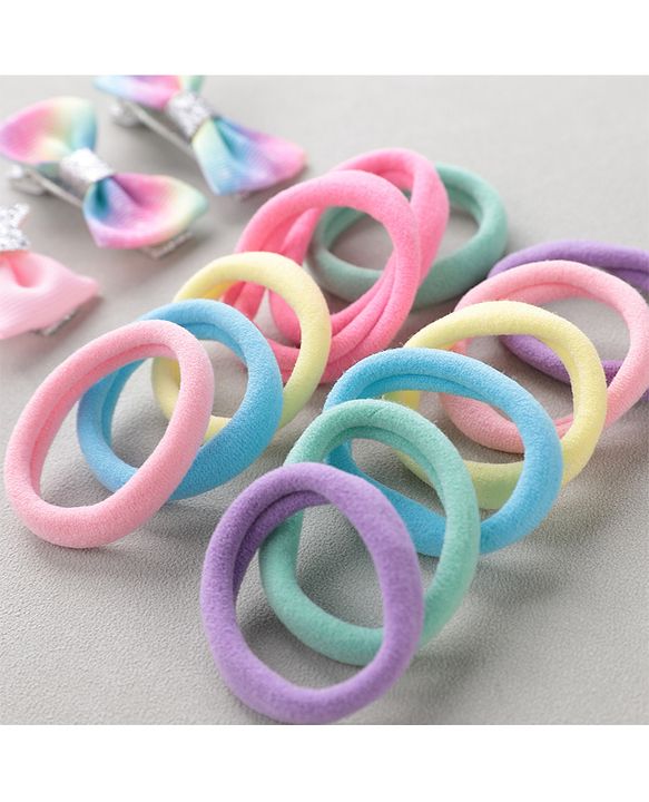 Babyhug Free Size Hair Clips & Bands Set - Multicolor