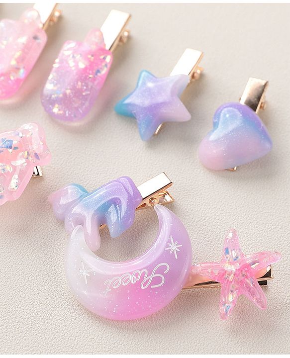 Babyhug Hair Pins And Clips Free Size Pack of 8 - Multicolor