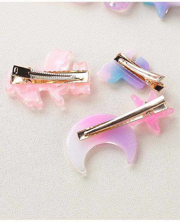 Babyhug Hair Pins And Clips Free Size Pack of 8 - Multicolor