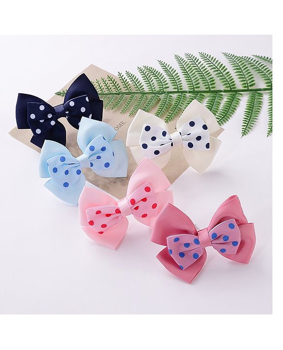 Pine Kids Bow & Butterfly Clips Pack of 5 - Multicolor
