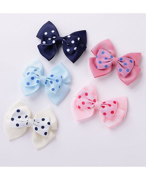 Pine Kids Bow & Butterfly Clips Pack of 5 - Multicolor