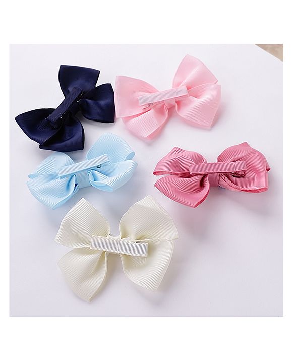 Pine Kids Bow & Butterfly Clips Pack of 5 - Multicolor