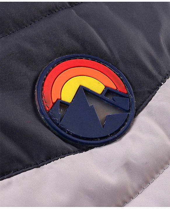 Babyhug Full Sleeves Color Block Quilted Jacket - Multicolour
