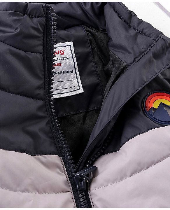 Babyhug Full Sleeves Color Block Quilted Jacket - Multicolour