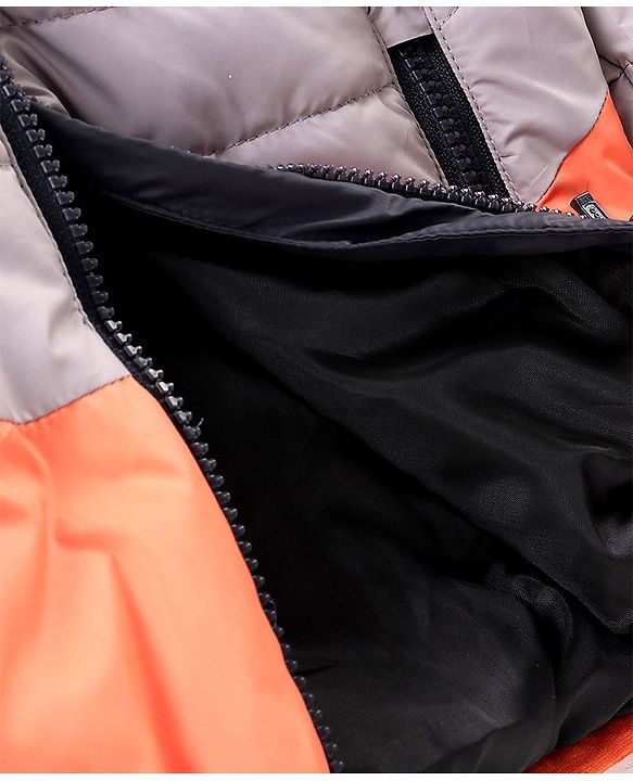 Babyhug Full Sleeves Color Block Quilted Jacket - Multicolour