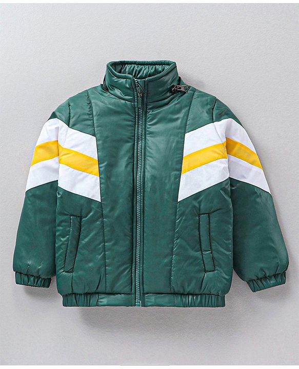 Babyhug Full Sleeves Color Block Hooded Jacket - Multicolor