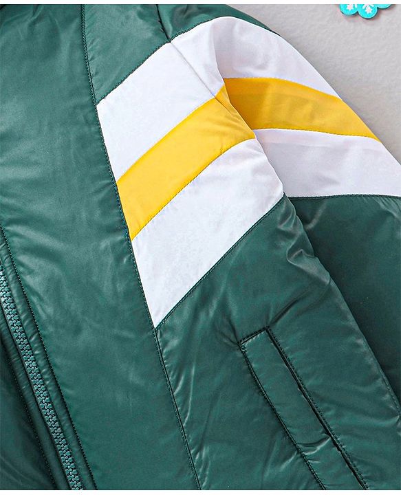Babyhug Full Sleeves Color Block Hooded Jacket - Multicolor