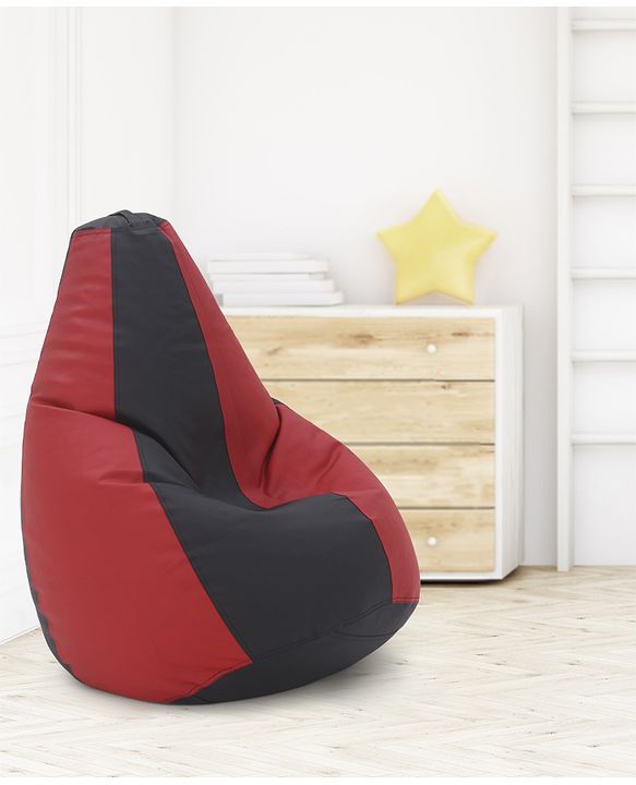 Pine Kids Sofa Bean Bag Without Beans - Red Black