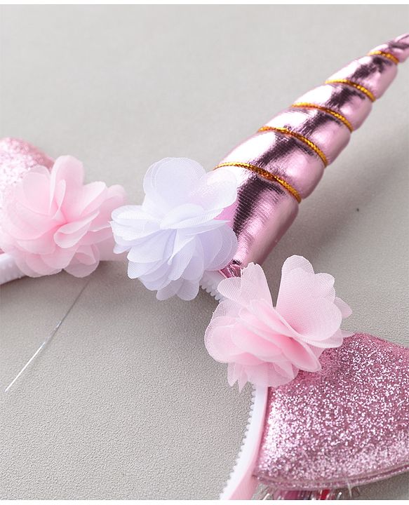 Pine Kids Hair Extensions Unicorn Themed Hair Band Free Size - Pink Purple