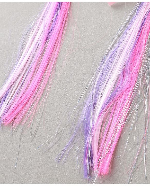 Pine Kids Hair Extensions Unicorn Themed Hair Band Free Size - Pink Purple