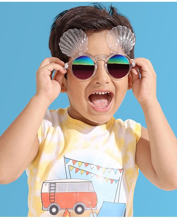 Babyhug Free Size Shell Shape Sunglasses - White