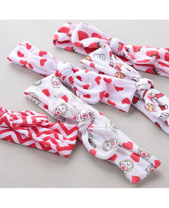 Babyhug Headbands Strawberry Print Pack Of 5 - White