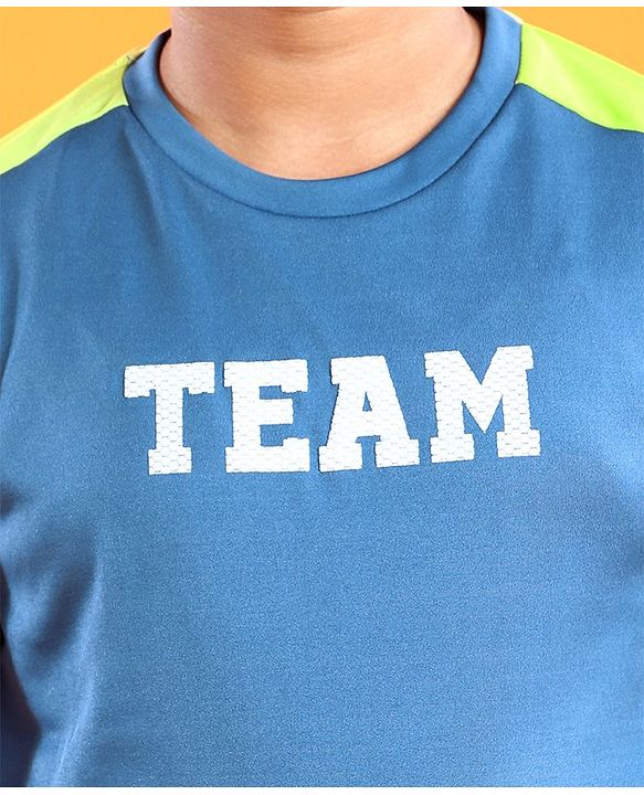 Pine Active Half Sleeves Team Printed T Shirt - Blue Green