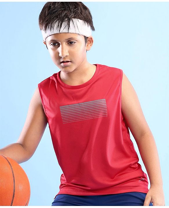 Pine Active Sleeveless Strip Print T-Shirt - Multicolor
