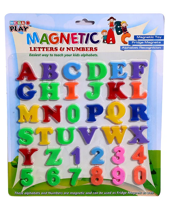 Mega Play Magnetic Letters & Numbers Multicolour 36 Pieces Online India,  Buy Educational Games for (2-4Years) at  - 11361365