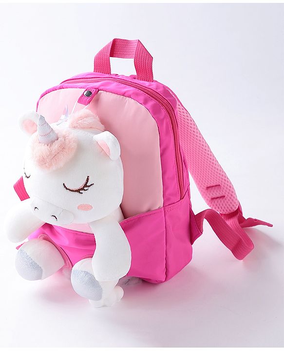 Babyhug Unicorn Soft Toy Backpack - Fuchsia