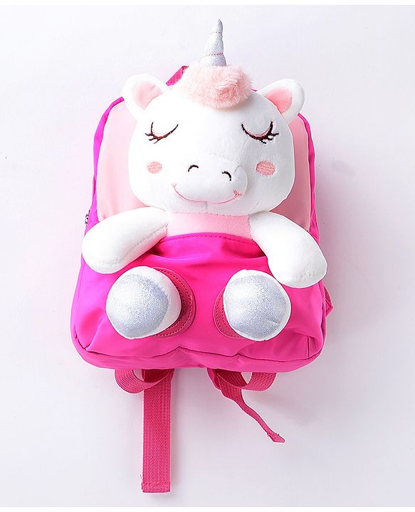 Babyhug Unicorn Soft Toy Backpack - Fuchsia